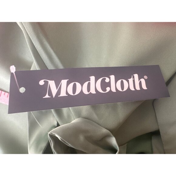 Modcloth Hutch Size 4 Sage Green Sleeveless Midi Dress With Bow Straps NWT - Picture 6 of 14